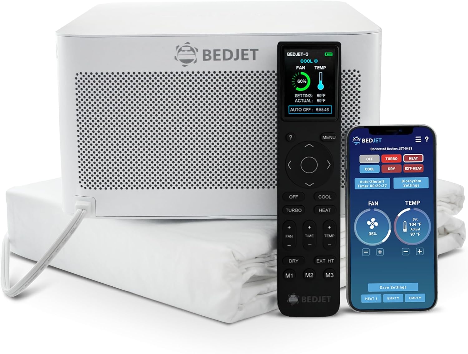 BedJet Cooling & Heating Climate Fan for Beds + Cloud Sheet (King/Cal King)