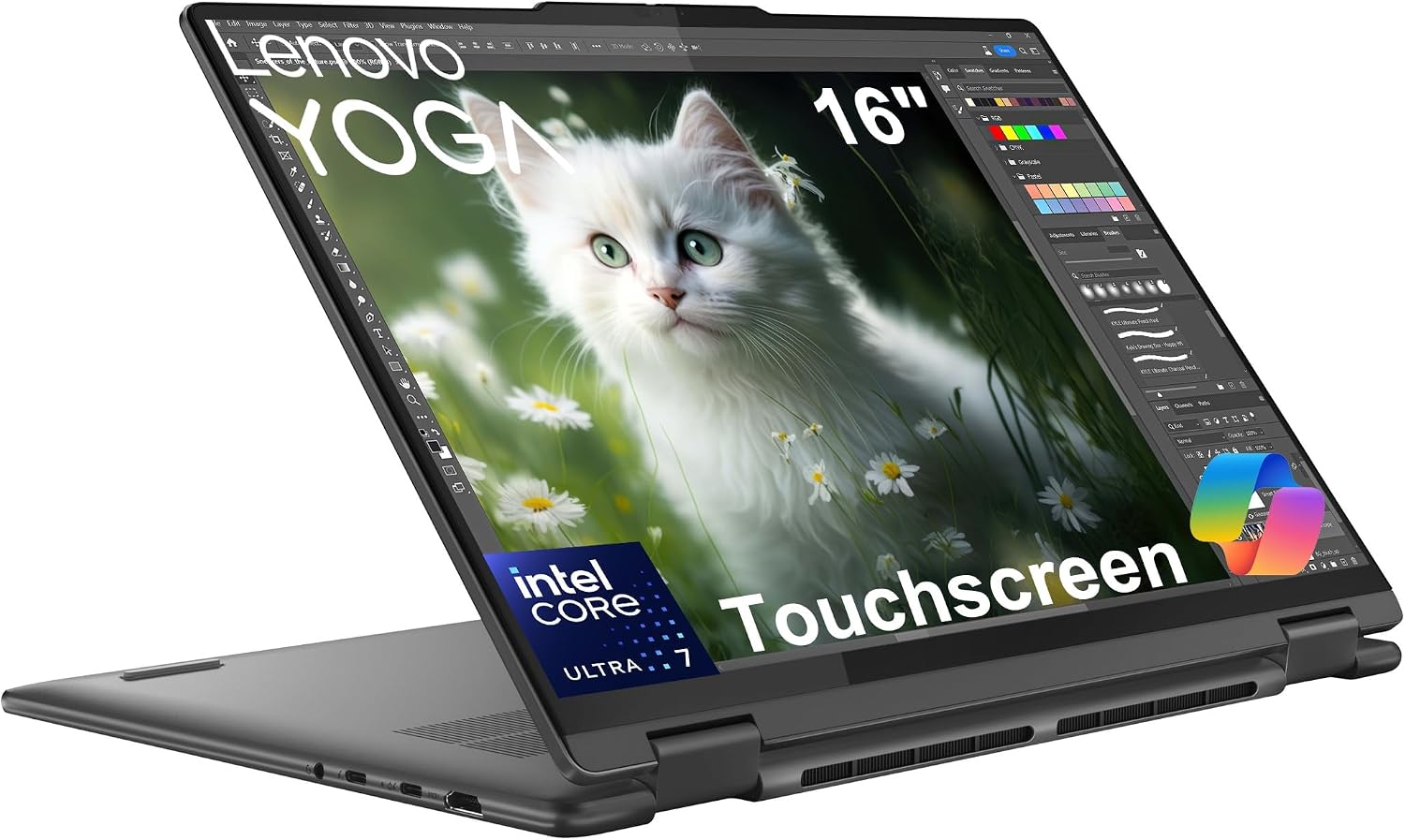 Lenovo Yoga 7i, 16" 2-in-1 Laptop, Intel Ultra 7 155U, 16GB DDR5, 1TB SSD | FHD+ Touchscreen, Business AI PC, 2x Thunderbolt 4, Numeric Keypad, Backlit, Webcam, Fingerprint, Rapid Charge, Win 11 Home
