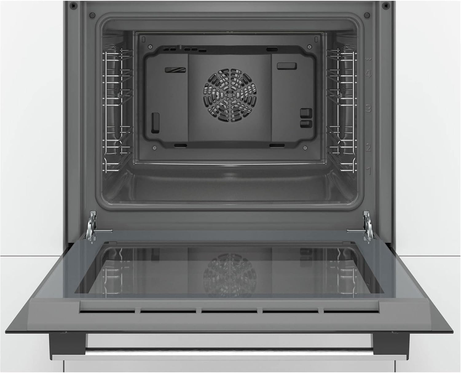Bosch Serie 2 HHF113BR0B Stainless Steel Single Electric Oven with A Energy Efficiency, 66 Litre Capacity, Electronic Clock Timer And Enamel Interior