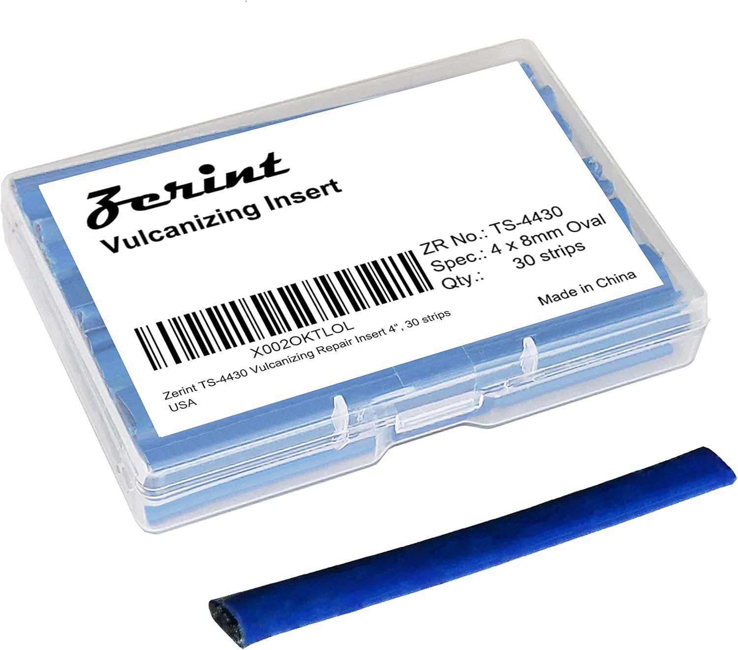 TS-4430 Vulcanizing Tire Puncture Repair Strips Self Vulcanizing String Insert for Car Truck Motorcycle Bike (4", 30pcs)