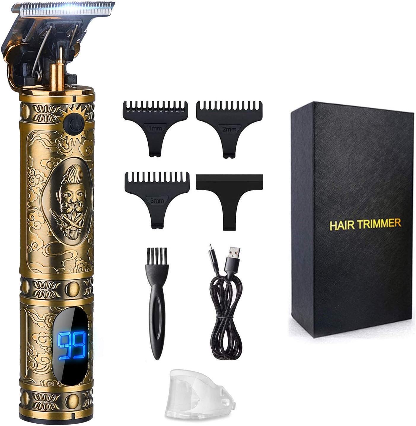 Hair Clippers for Men, Professional Hair & Beard Trimmer for Men, T-Blade Hair Edgers Clippers, Gold Knight Close-Cutting Trimmers, Cordless Clippers for Hair Cutting