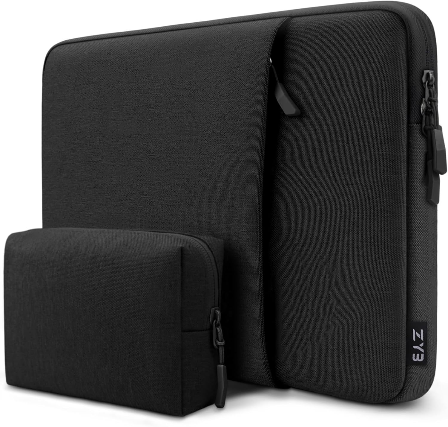 ZYB Waterproof Shockproof Laptop Sleeve 15.6 Inch Protective Case with Accessory Bag,Laptop Case 15.6 Inch for 15'' Notebook Lenovo ThinkPad IdeaPad HP Dell Acer ASUS Chromebook Mac Pro 16 15,Black