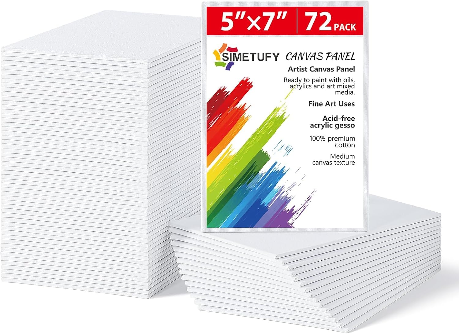72 Pcs 5x7inch Small Canvas Boards for Kids Painting,Flat Panels