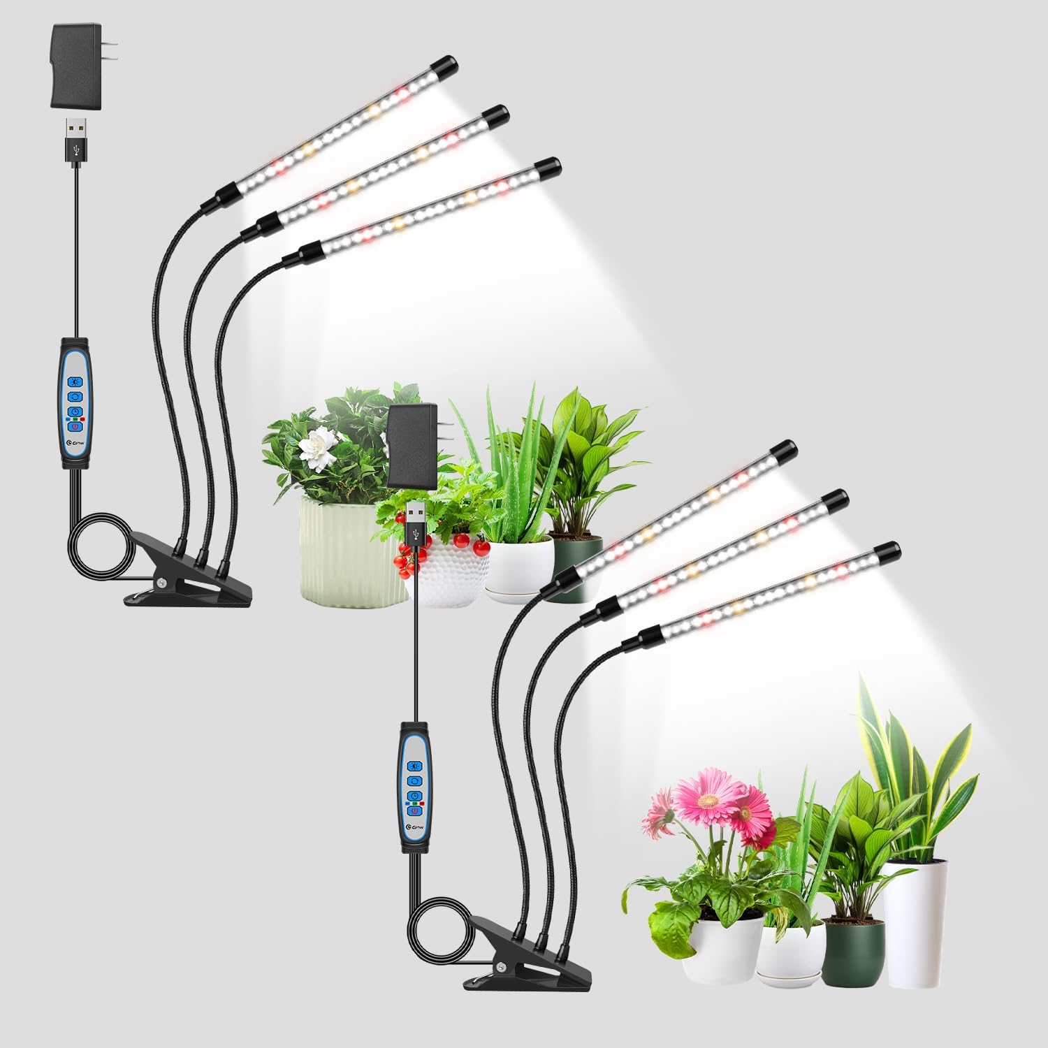 Wolezek Grow Lights for Indoor Plants with Clip, Full Spectrum 6000K