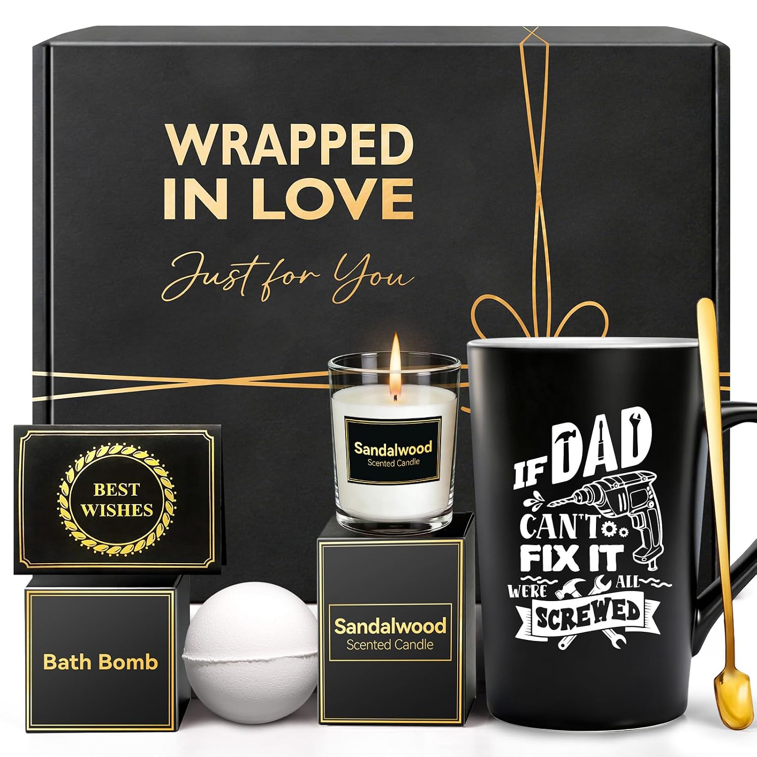 Eletorot Christmas Gifts for Dad from Daughter Son, Spa Basket Gift Set | Funny Gag Birthday Gift for Dad Stepdad Grandpa Husband Boyfriend, Ideal for Valentines, Fathers Day