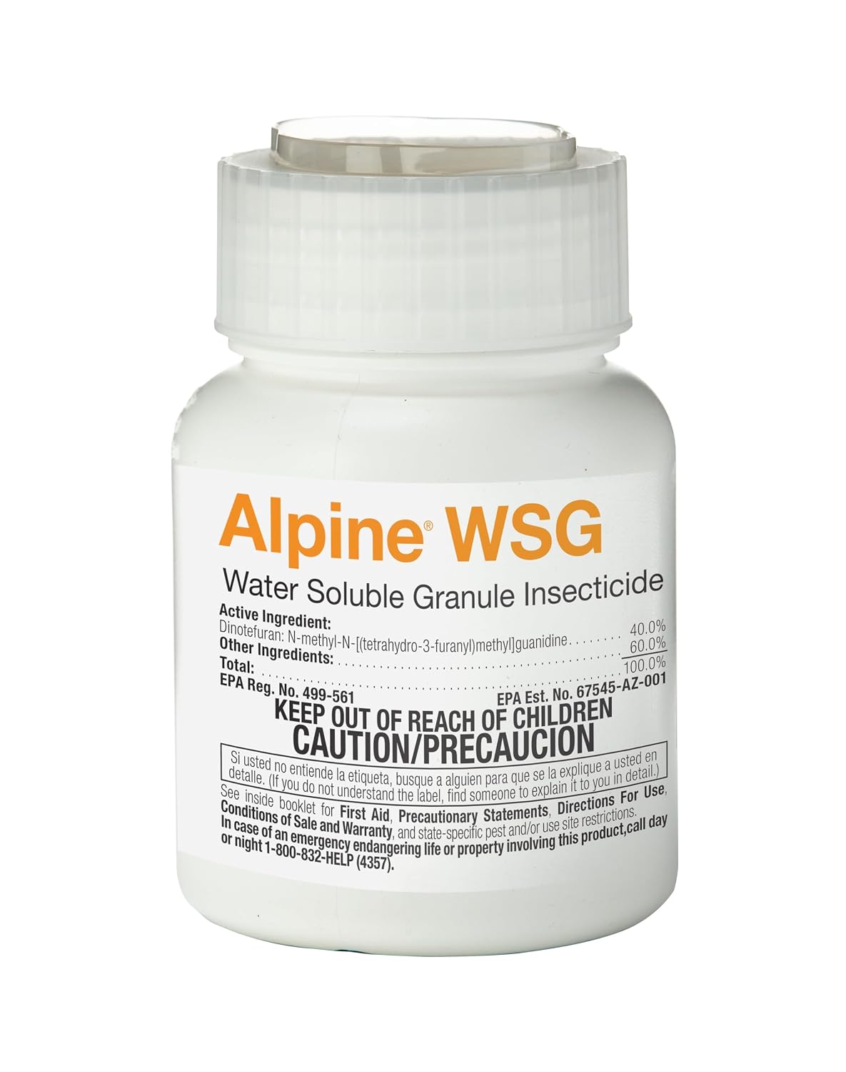 BASF Alpine WSG Water Soluble Granule Insecticide, Indoor Outdoor Pest Control for Ants, Flies, Bed Bugs, German Cockroach, 200 Grams