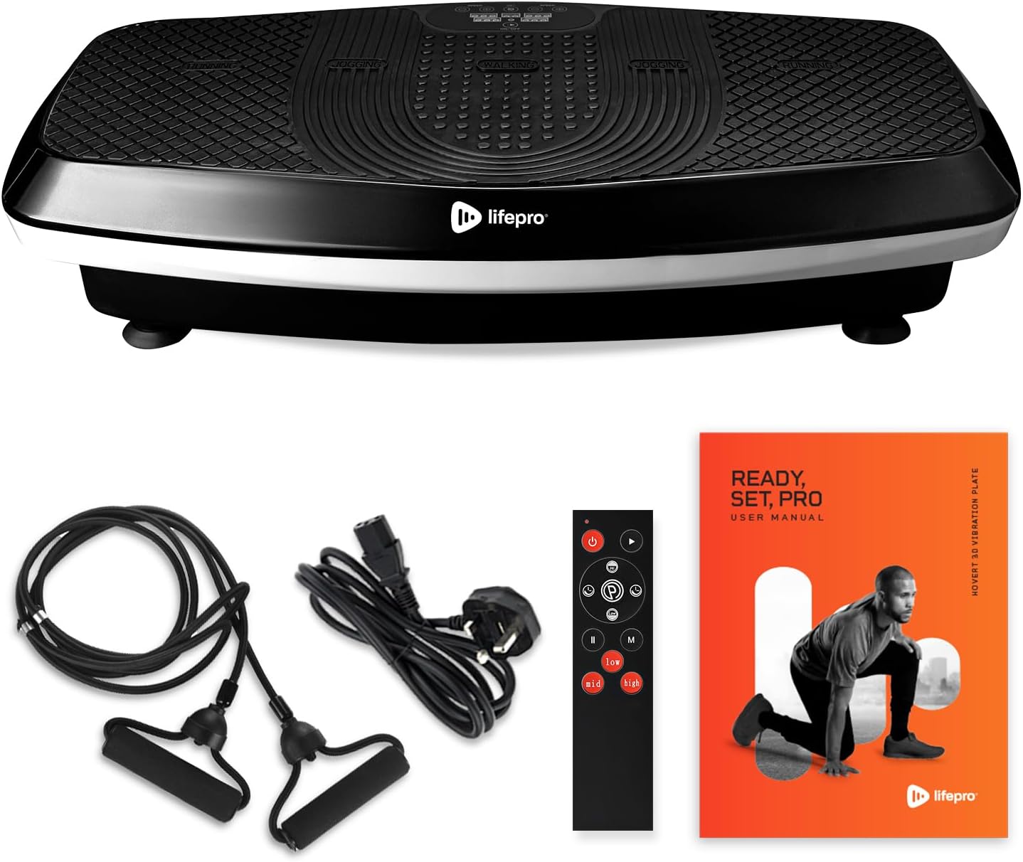 Lifepro Vibration Plate Exercise Equipment for Home Use - Hovert 3D Dual Motor Vibration Plate for Lymphatic Drainage & Weight Loss, 400W Power, 99 Speed Settings, 150KG Capacity