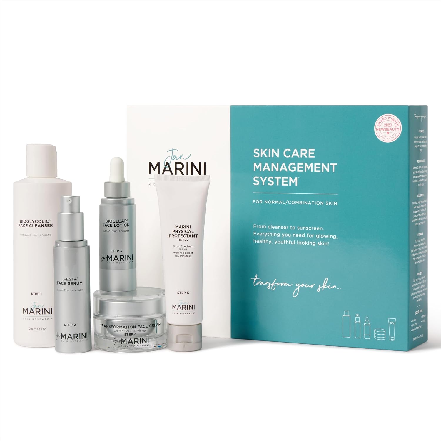 Jan Marini Skin Research Skin Care Management System - With Marini Physical Protectant Tinted SPF 45 - Normal/Combination Skin