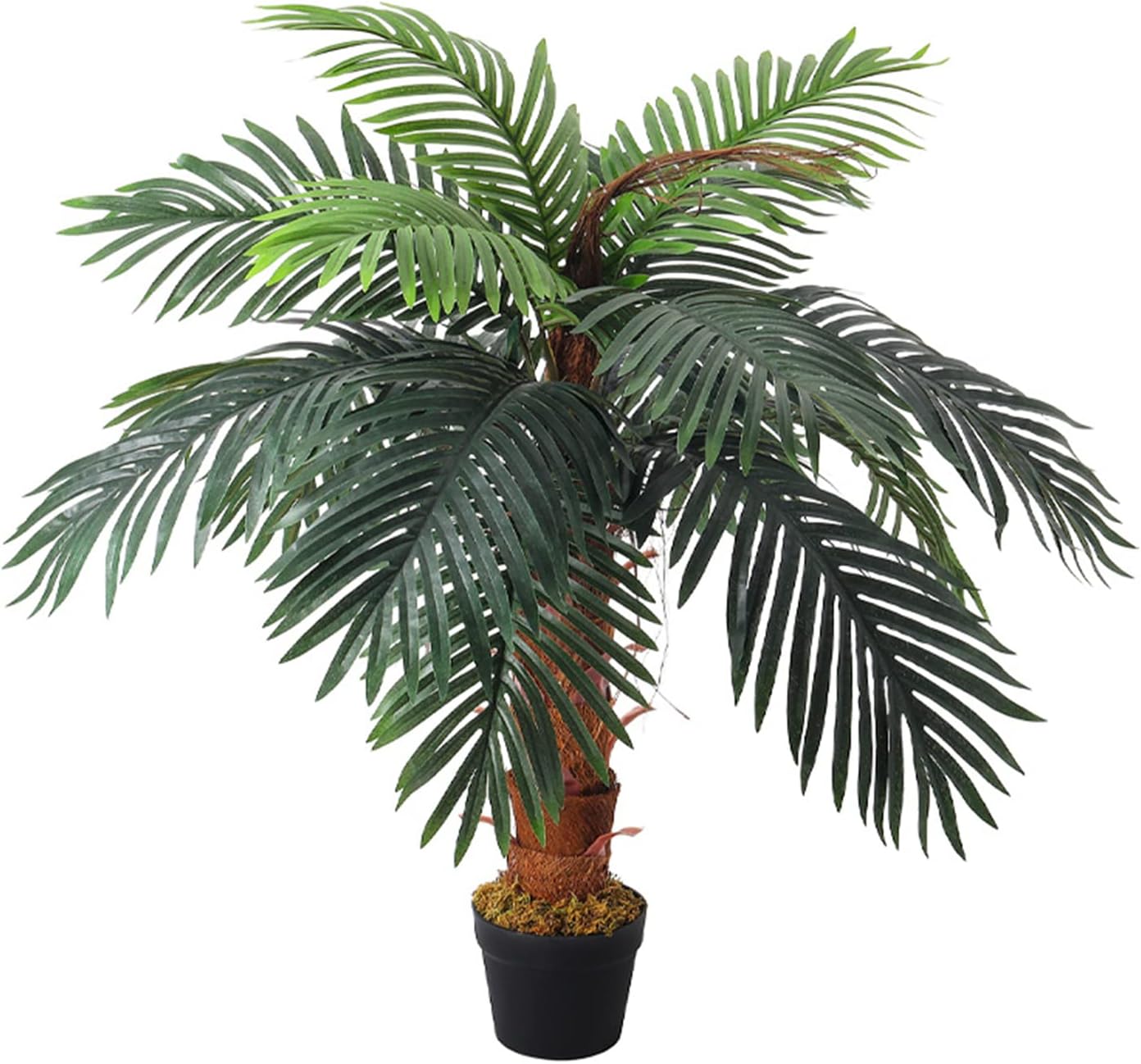 INMOZATA Artificial Areca Palm Tree Tropcial Plant Decorative Fake Plants in Pot 100cm High for Indoor Outdoor Garden