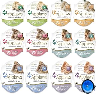 Applaws Cat Food in Broth Pots Variety Pack,Bowl - 6 Flavors - 2.12 Ounces Each (12 Total) Pots,