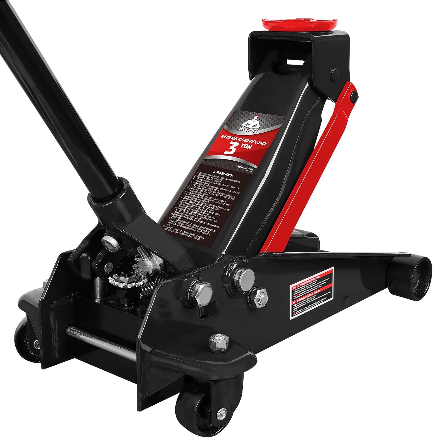 Jack Boss Floor Jack 3 Ton Capacity Fast Lift Service Jack Steel Heavy Duty Hydraulic Car Jack Black