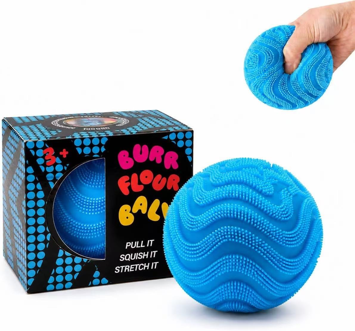 Fuzz Ball Squishy, Stress Balls for Adults Slow Rise Squishies Soft Sensory Fuzz Balls Adults Anxiety Stress Relief Toys,Stress Relief Toy for Relaxation,Office Desk Decor (Blue)