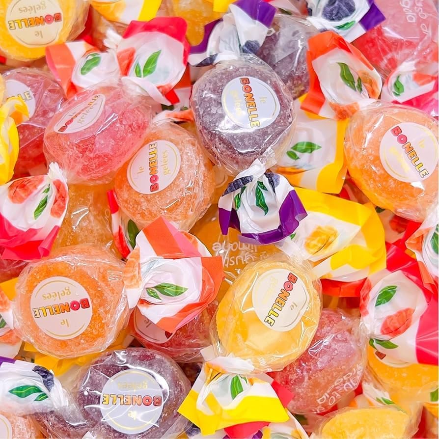 Bonelle Rossana Italian Fruit Jelly Candies – 12 Pack – Assorted Fruity Gummies, Classic Italian Sweets, Soft Chewy Candy, Imported Halal & Vegan Treats, Nostalgic Dessert, Party Favourites