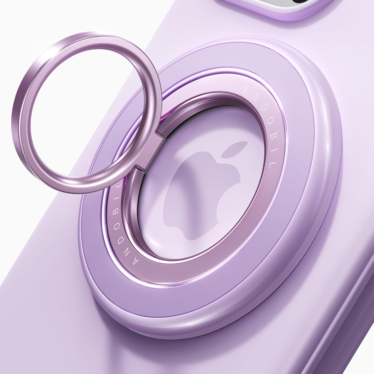 andobil [2025 3rd Gen] Magnetic Phone Grip for MagSafe [360° Rotatable & Ultra-Stable] Two-Sided Magnet Cell Phone Ring Holder Compatible with MagSafe Accessories, iPhone 16 Pro Max 15 14 13, Purple