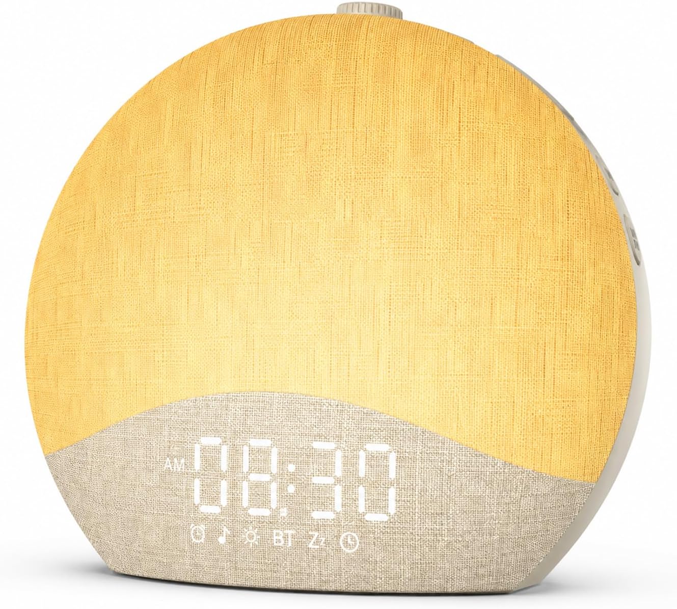 ecozy Sunrise Alarm Clock, Bluetooth Time Sync, Wake Up Light | 26 Sound, 17 Night Light, Sunrise/Sunset Simulation, White Noise Machine, Cotton-Linen, Heavy Sleeper/Kid/Bedroom, AC-Powered
