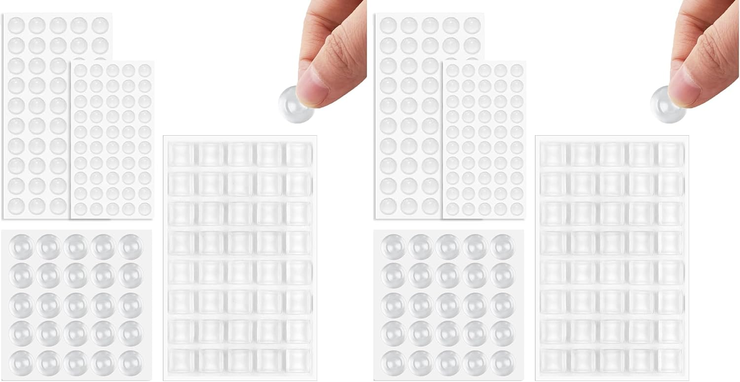 165 Pieces Silicone Bumpers Adhesive Buffer Pads Clear Cupboard Door Stops Pads,4 Sizes Rubber Stoppers rubber feet Clear Furniture BufferPads for Furniture Glass Tables Door Protect (Pack of 2)