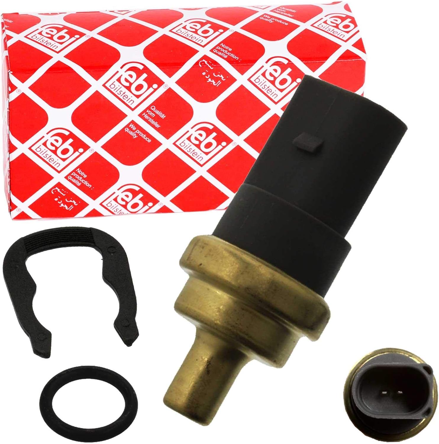 febi bilstein 29318 Coolant Temperature Sensor with seal and retaining spring, pack of one