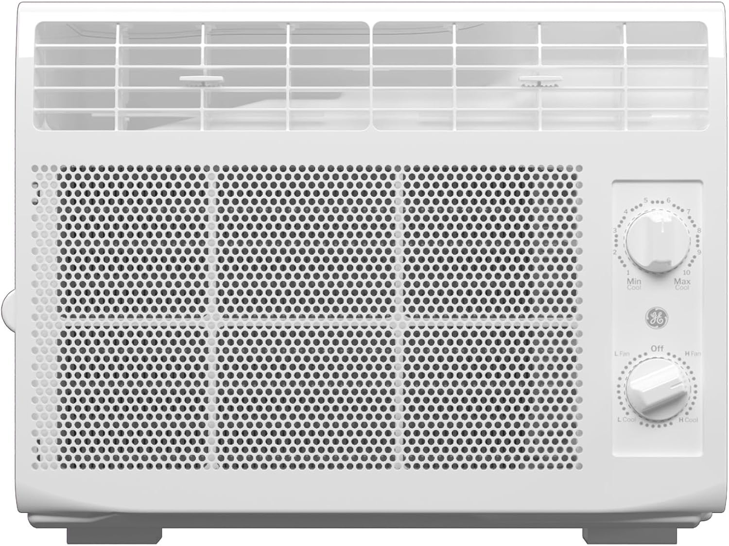 GE Window Air Conditioner 5,000 BTU AC Unit for Small Rooms up to 150 sq ft with Manual Controls & 2 Cooling Modes for Bedroom or Living Room, Easy Install Kit, White