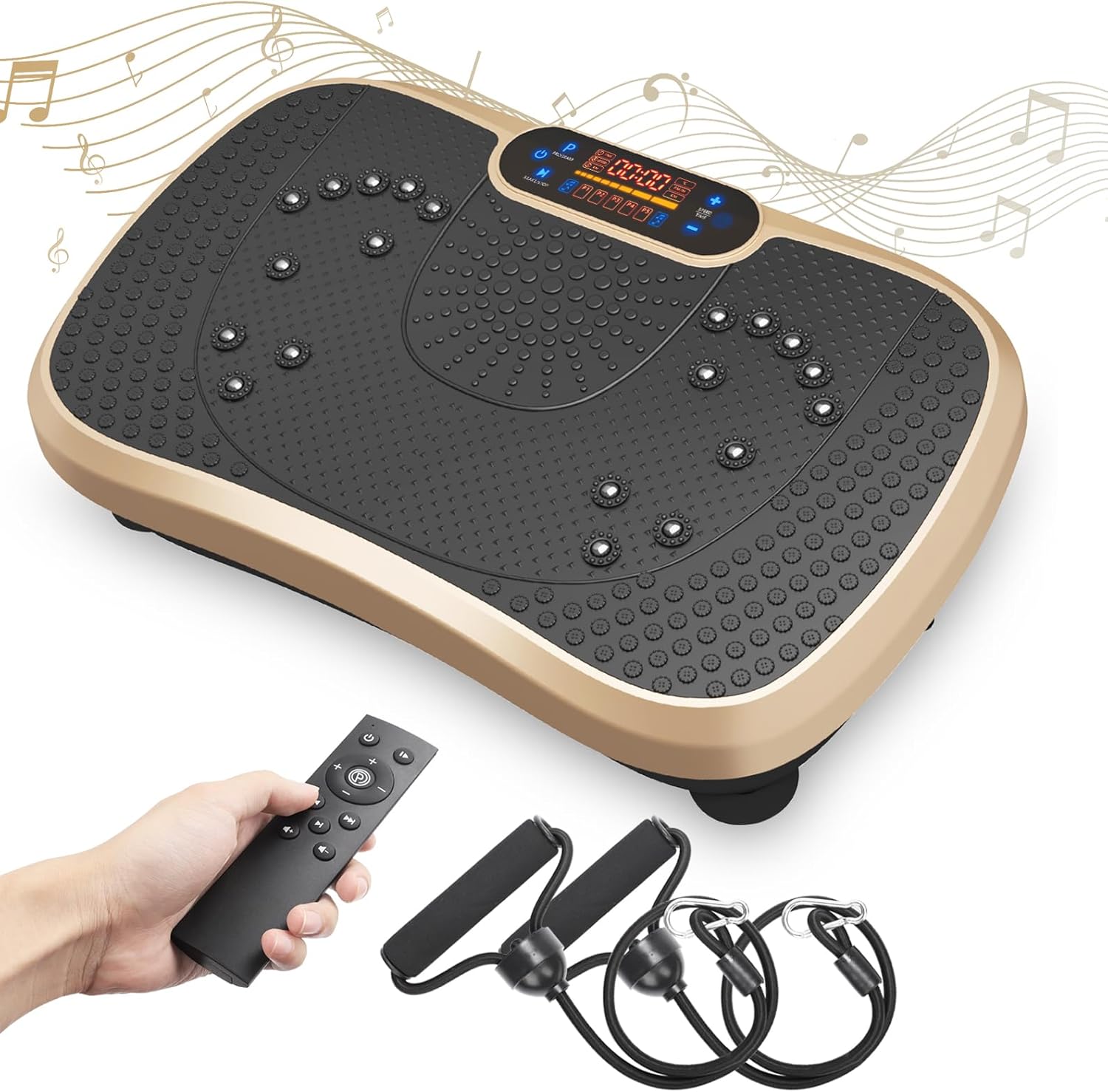 Dripex Vibration Plate Exercise Machine, Whole Body Workout Fitness Vibration Plate, Vibration Power Plate with Resistance Bands,Slim Vibration Platform for Home Training & Shaping,99 Levels