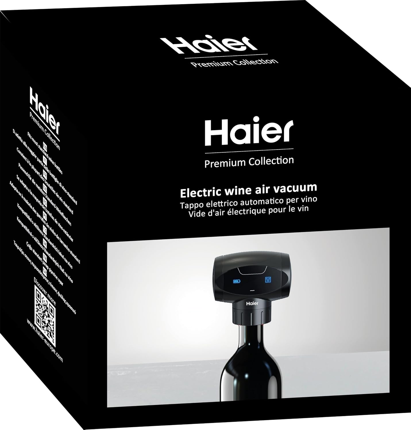 Haier Electric Vacuum Seal, Preserves Authentic Taste and Aroma, Extends The Life of Open Wine Bottles, Fresh for 7 Days