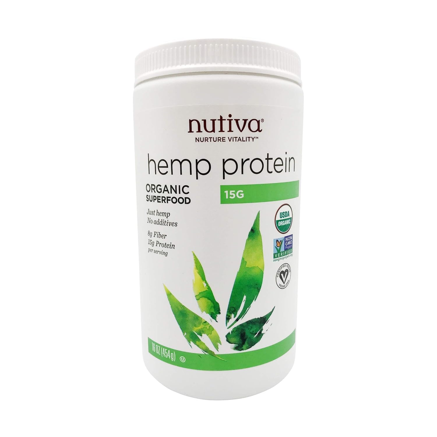 Nutiva, Hemp Protein, Organic 15g, 16 Fl Oz