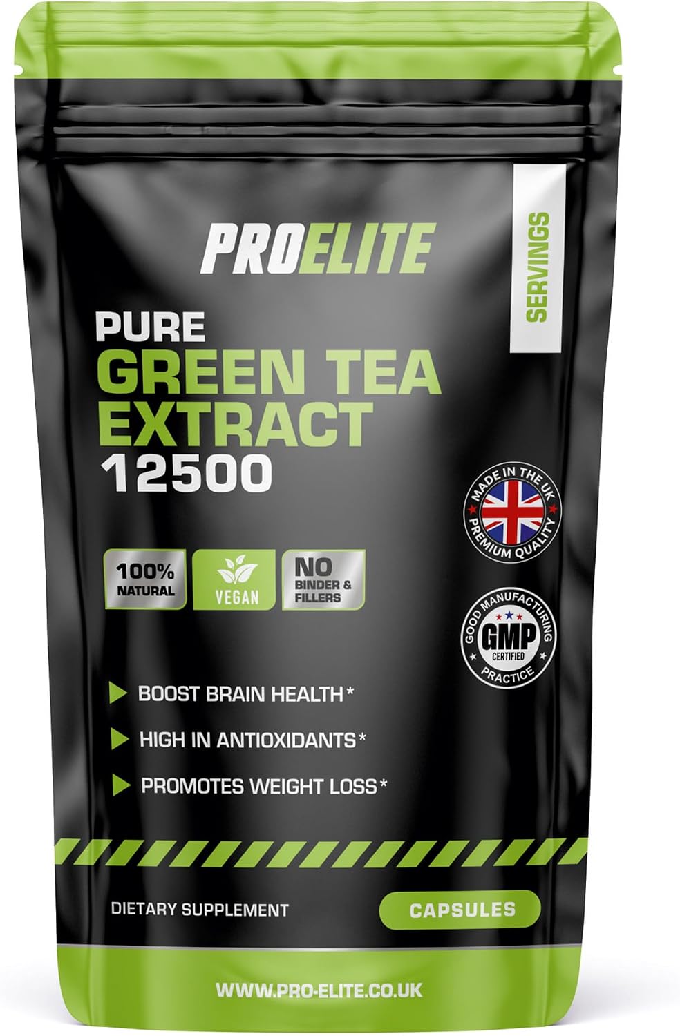 Green Tea Extract 10,000mg of Antioxidant 180 Tablet | 95% Polyphenols (297mg per Tablet) | (6 Months Supply) | Resealable and Recyclable Pouch | Vegan & Vegetarian | by PROELITE