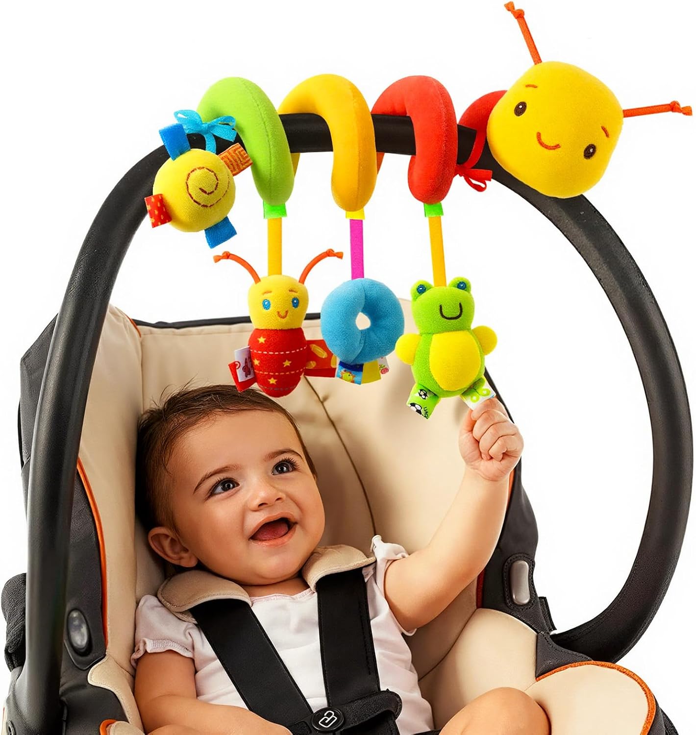 Car Seat Toys, Hanging Spiral Stroller Toy for Babies 0-12 Months