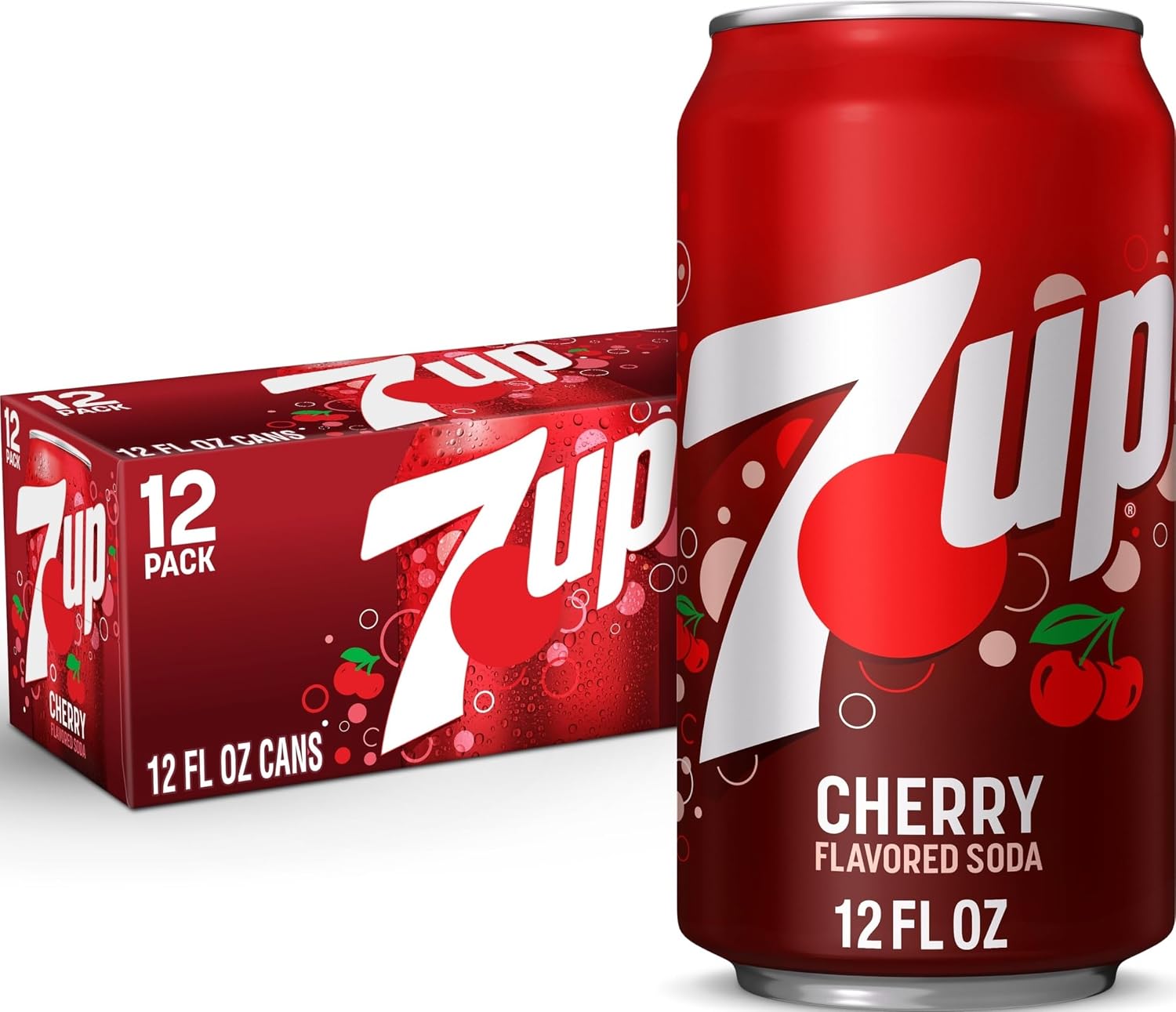 7UP Cherry Flavored Soda, 12 fl oz cans, 12 pack