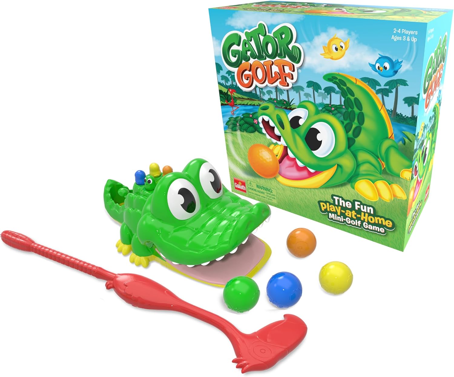 Goliath Games Gator Golf: The Fun Play-at-Home Mini Golf Game | Kids Interactive Action Golf Game | For 2-4 Players | Ages 3+,Game for Kids Aged 3+,27 x 27 x 12.5 cm