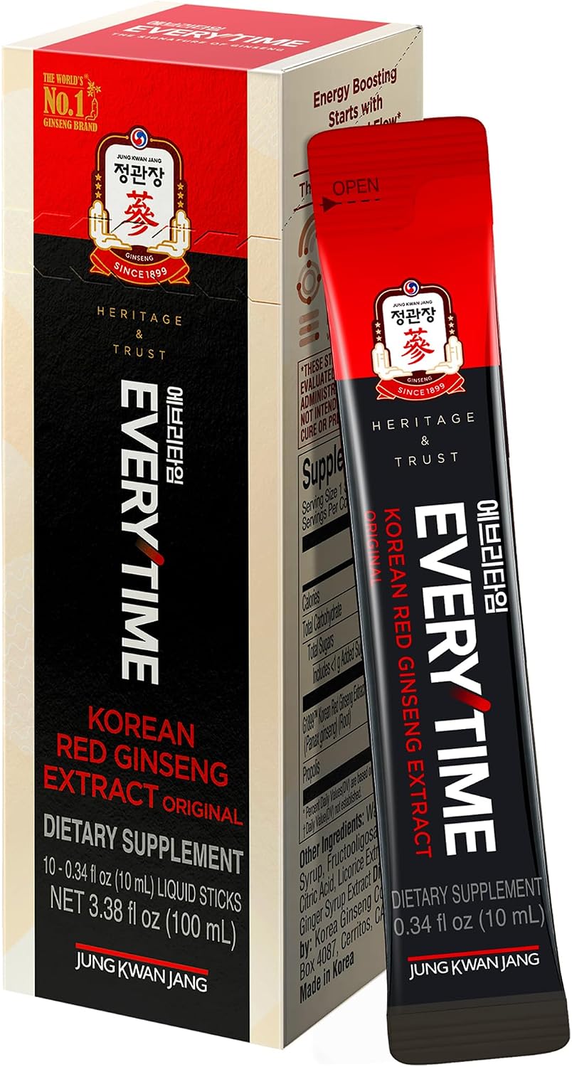 JUNG KWAN JANG Korean Red Ginseng Extract 3000mg Energy Supplement 10Sticks