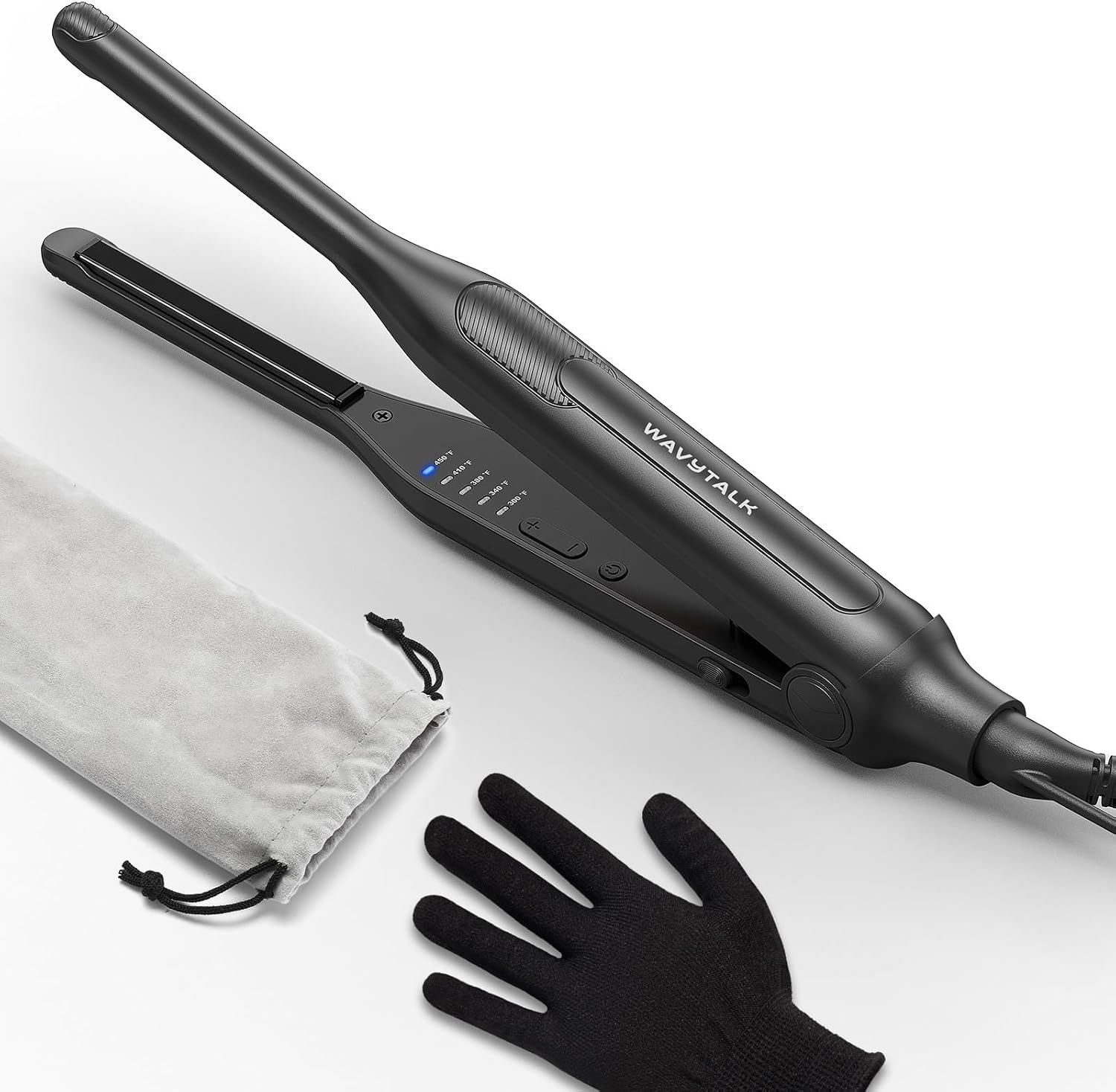 Wavytalk Pencil Small Flat Iron 0.3" for Short Hair, Pixie Cut & Bangs