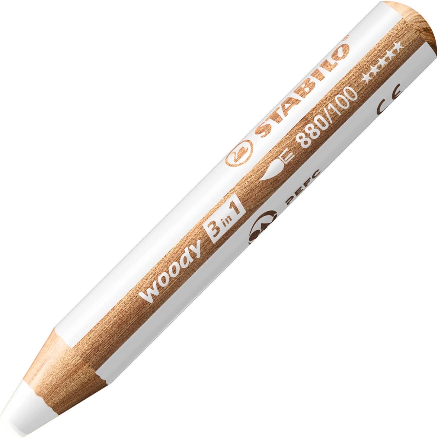 STABILO Multi-talented Pencil woody 3-in-1 - Single Pencil - White