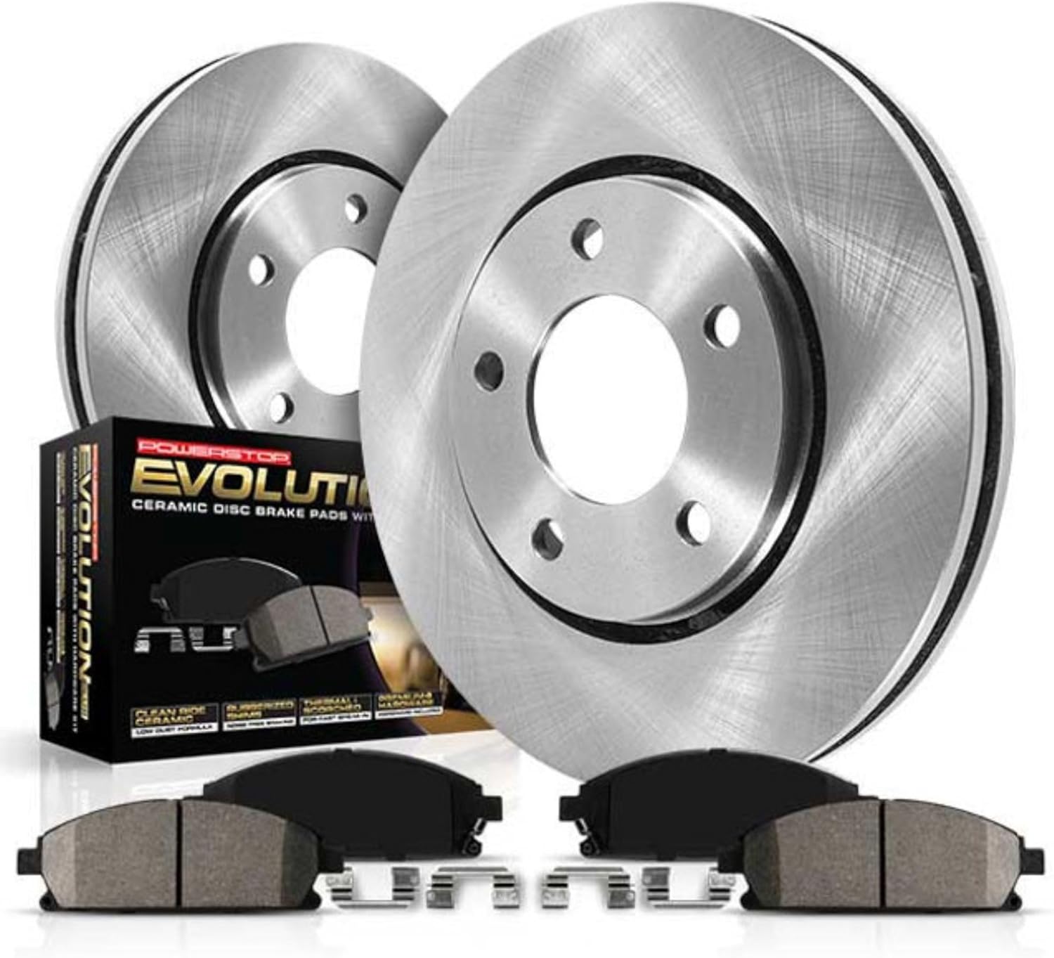 POWERSTOP Brake Kit For 2003-2009 Toyota 4Runner [Models with 12.56" Front Rotors], 2007-2014 FJ Cruiser, 2005-2022 Tacoma 6 Lug Models - Front Replacement Brake Pads and Rotors Kit, KOE137