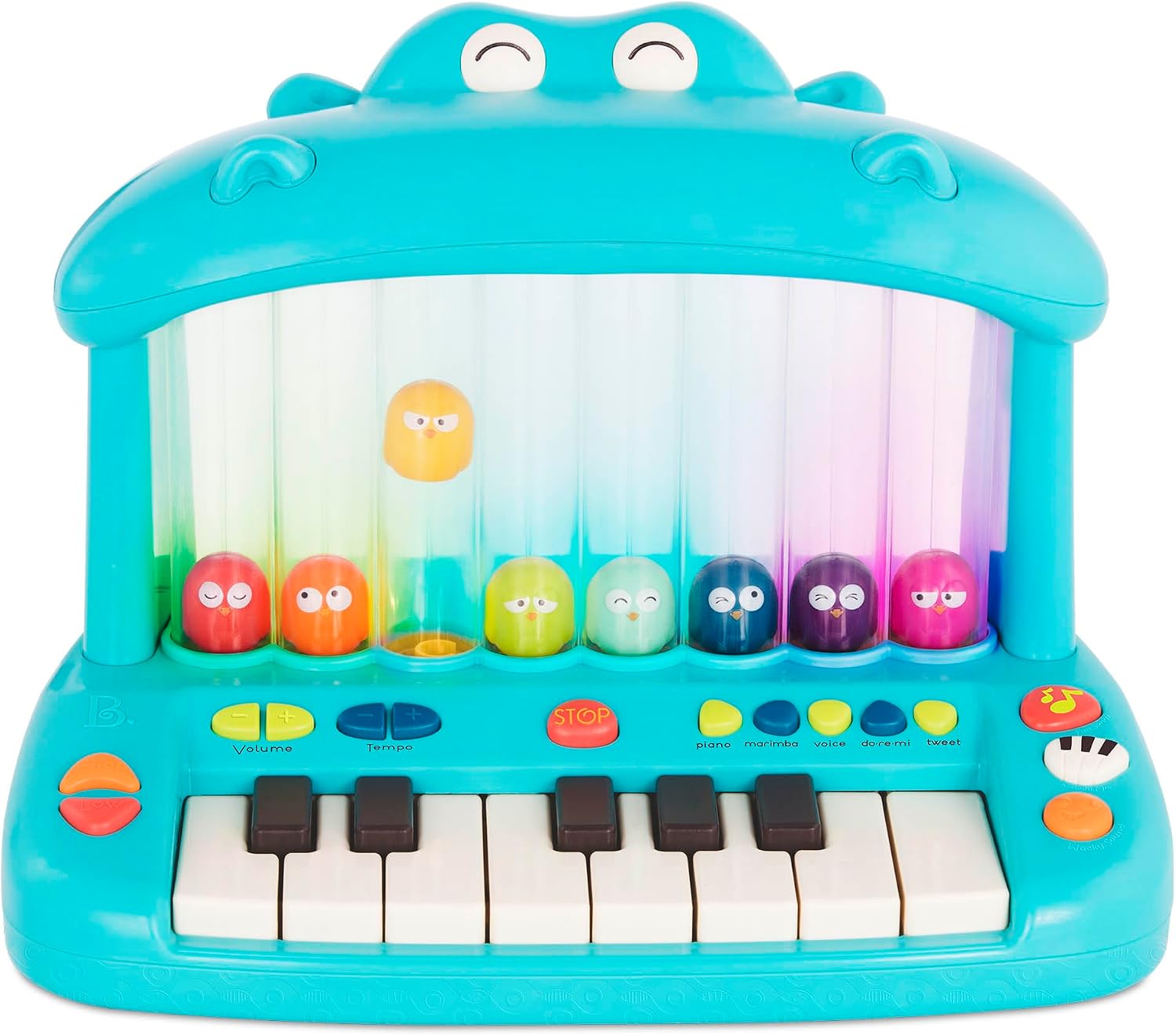 B. toys – Hippo Pop – Musical Toy Keyboard – Play Piano – Songs, Sounds & Lights – Musical Instrument for Toddlers, Kids – 12+ Months