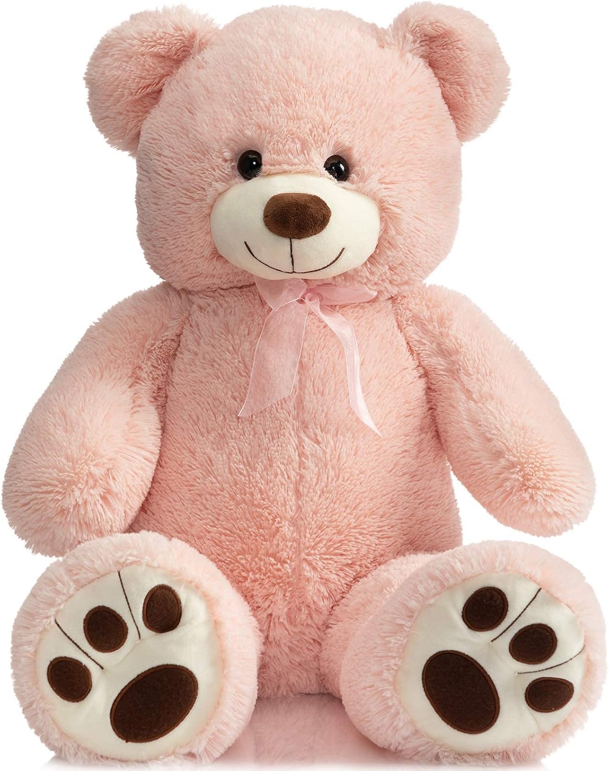 BEJOY Teddy Bear Stuffed Animal Plush Giant Teddy Bears with Footprints Big Bear 36 inch Pink