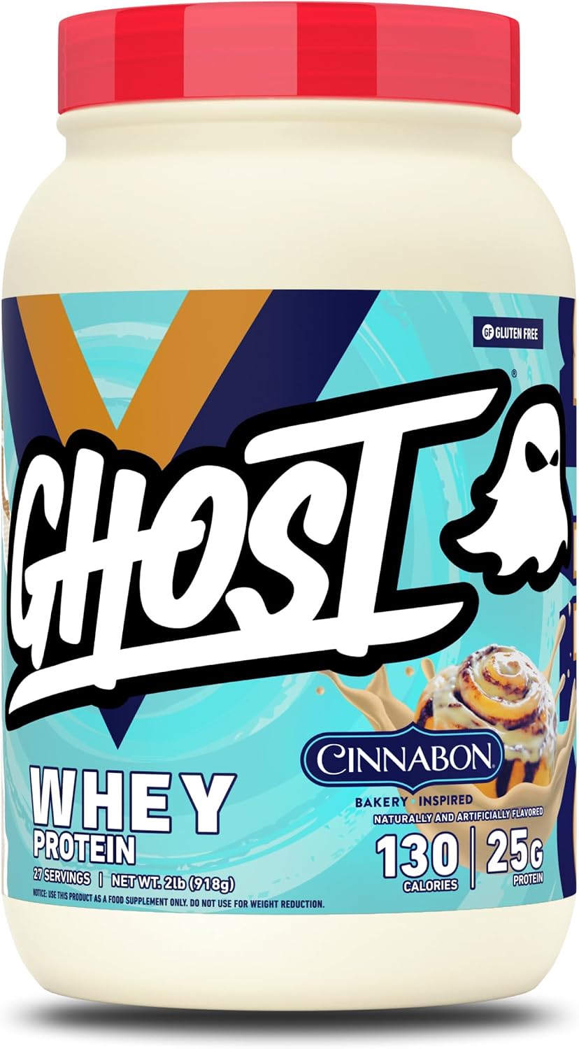 GHOST Whey Protein Powder, Cinnabon - 2LB, 25G of Protein