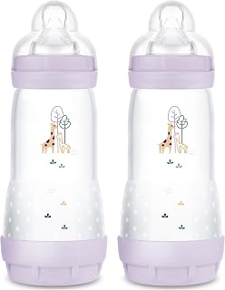 MAM Easy Start Anti-Colic Baby Bottle, Fast Flow, Breastfeeding-Like Silicone Nipple Bottle, Reduces Colic, Gas, & Reflux, Easy-to-Clean, BPA-Free, Vented Baby Bottles for Newborns, 4 Plus Months