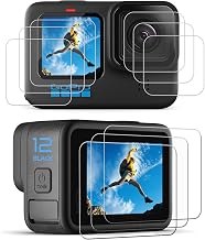PCTC [9pcs] Hero 12 11 10 9 Screen Protector for Go Pro Hero 12/11/10/9 Black, Ultra Clear Tempered Glass Screen Protector + Tempered Glass Lens Protector + Tempered Glass Front LCD Display Film
