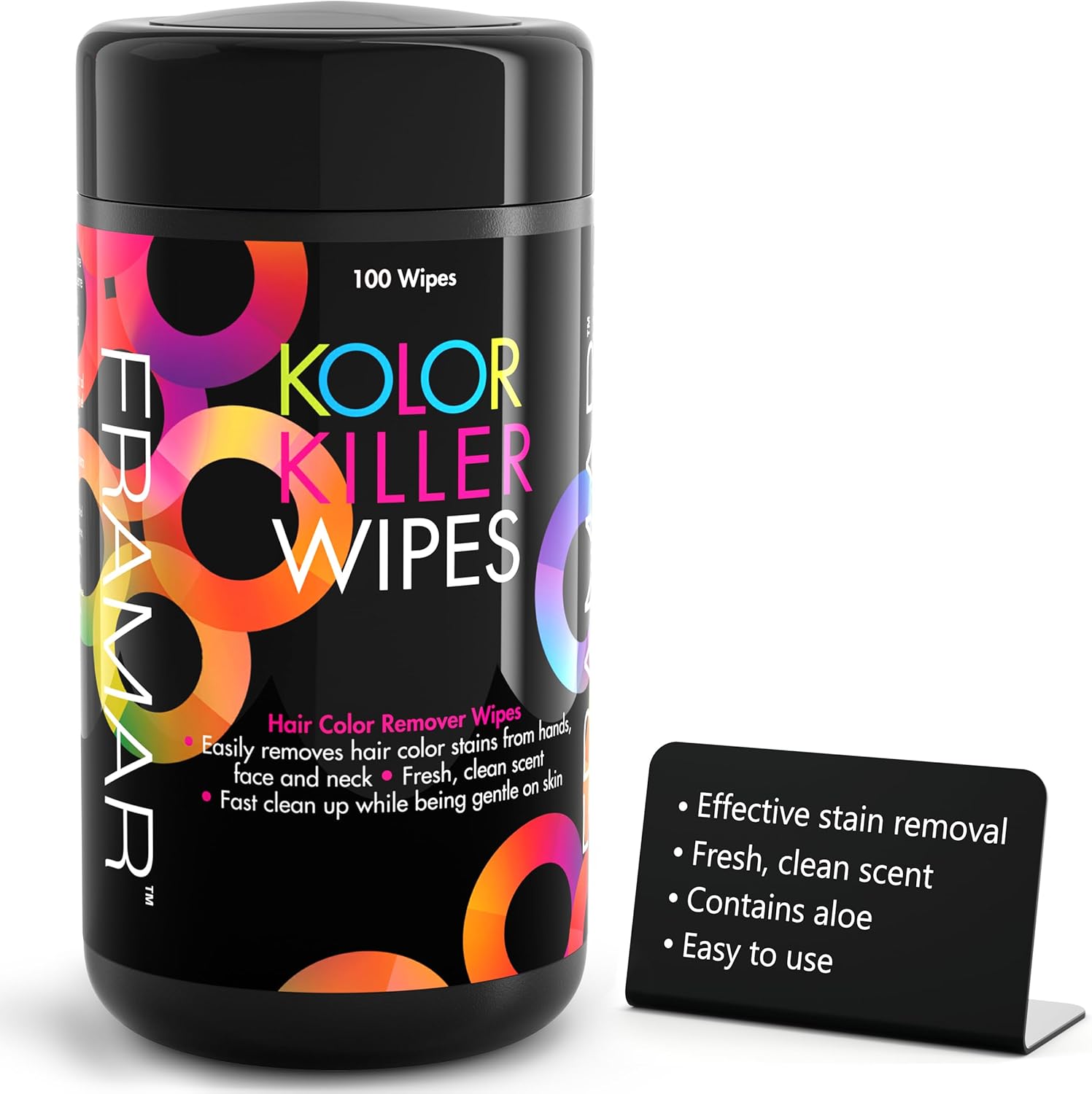 FRAMAR Professional Hair Colour Remover – 100 Wipes for Dye & Bleach Removal Hair Color Remover, Dye Remover Hair Dye Permanent