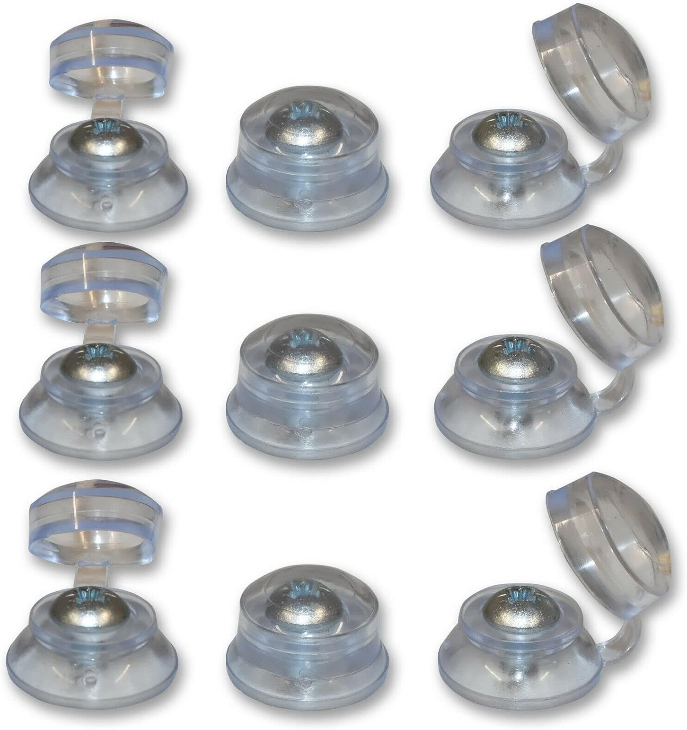 50, Corrugated Roofing Plastic Screw Cover Strap Caps - Clear