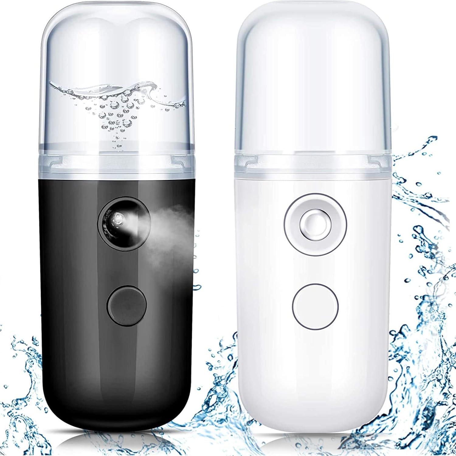 2 Pcs Nano Face Mister 30ml Portable Mini Face Mist Handy Steamer USB Mist Sprayer Facial Steamer Atomization Machine for Skin Care Travel Personal Care Eyelash Extensions