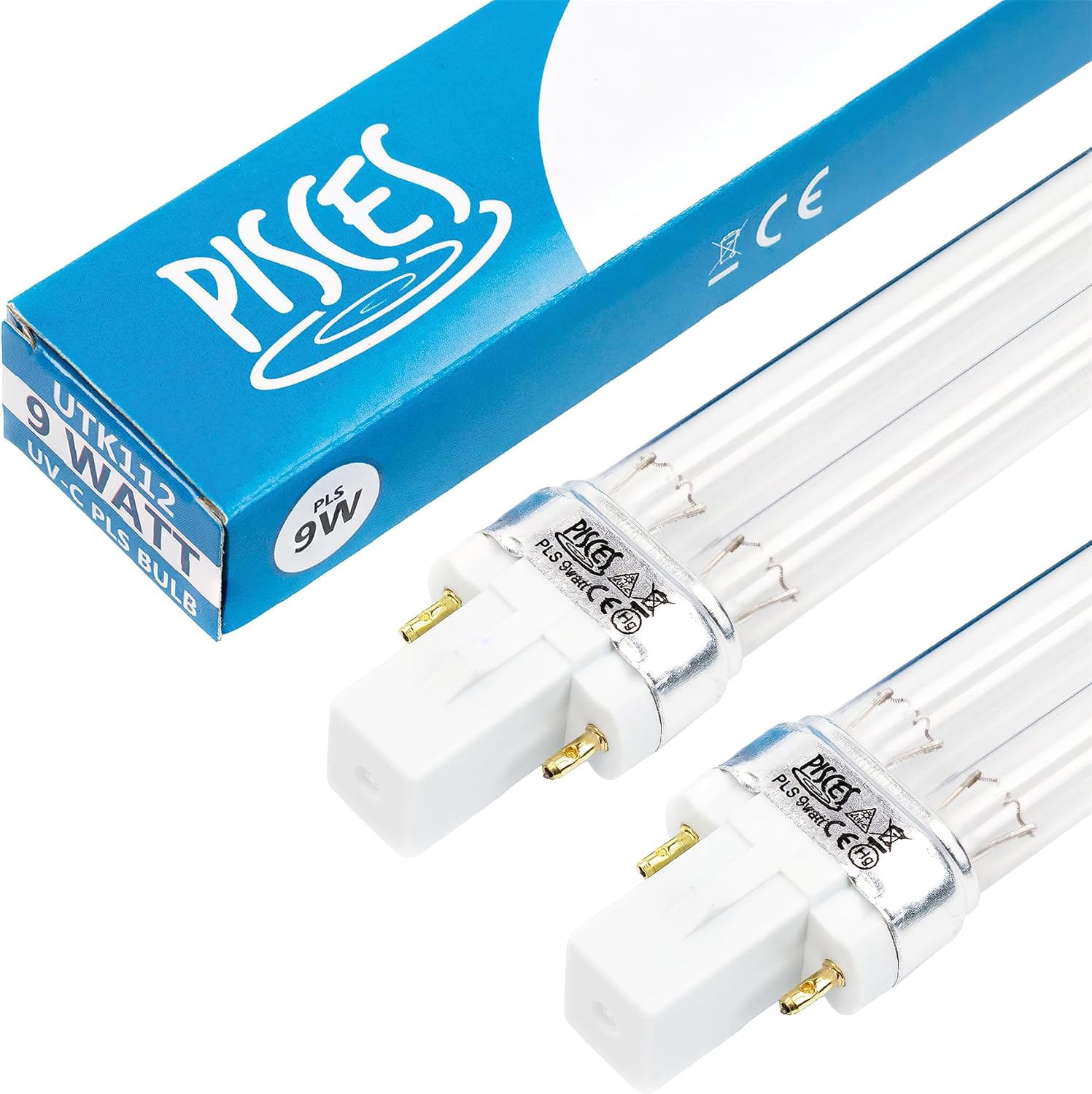 Pisces Twin Pack 9w (watt) PLS Replacement UV Bulb Lamp for Pond Filter UVC