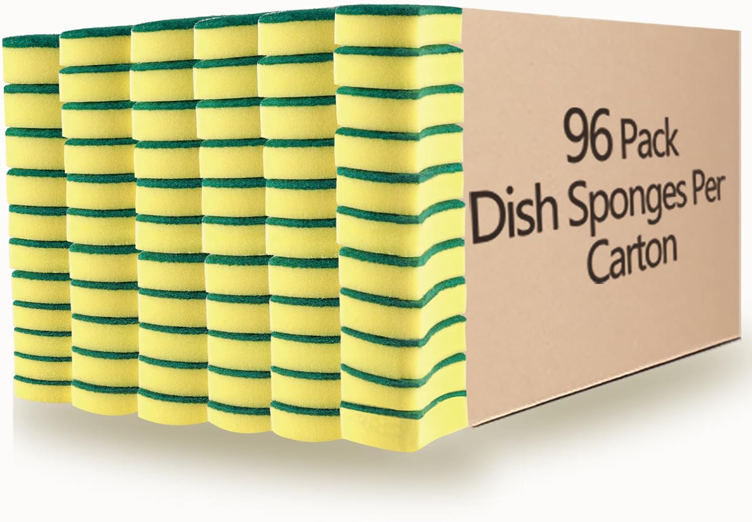 Kitchen Cleaning Sponges,96 Pack Eco Non-Scratch for Dish,Scrub Sponges…