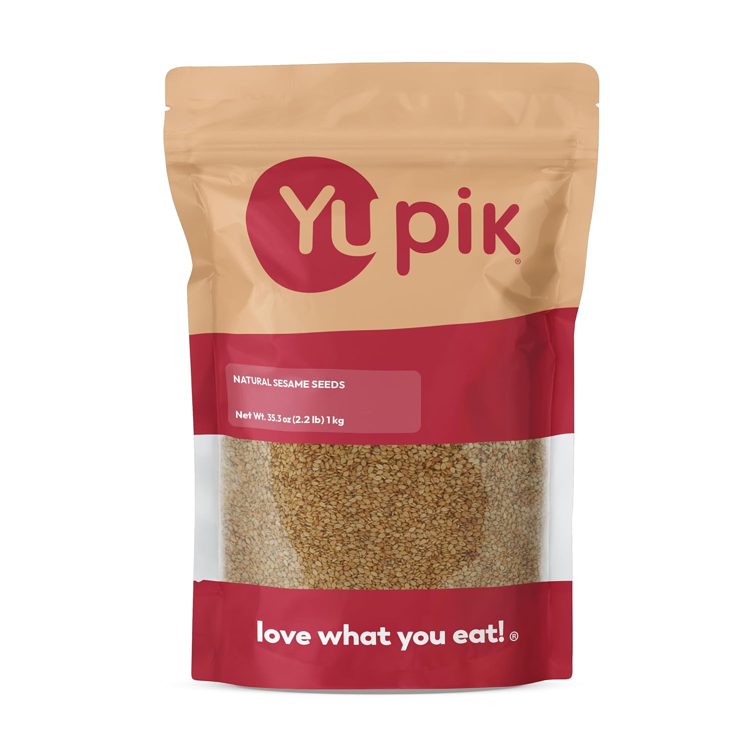 Yupik Natural Sesame Seeds, 2.2 lb (35.2 oz), Gluten-Free, GMO-Free, Kosher, Vegan, Raw, Unroasted, Unsalted, Plant-Based Protein, Source of Fiber & Iron, Ideal for Topping, Cooking & Baking