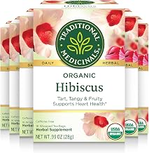Traditional Medicinals - Organic Hibiscus Herbal Tea (6 Pack) - Supports Heart Health - 96 Tea Bags Total