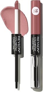 Revlon Liquid Lipstick with Clear Lip Gloss, ColorStay Face Makeup, Overtime Lipcolor, Dual Ended with Vitamin E in Nude, Eternally Tan (340), 0.07 Oz