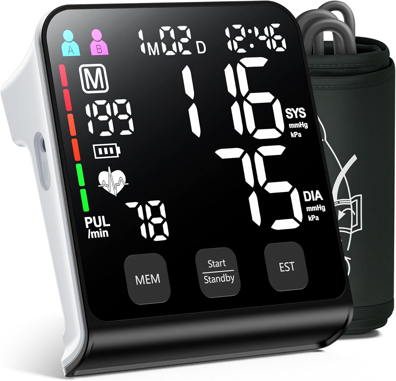 Upper Arm Electronic Blood Pressure Monitor (U80 Series) -Automatic Upper Arm Blood Pressure Monitor,Wide-Range Cuff, Large LED Backlit Display,Accurate Automatic Digital BP Monitor