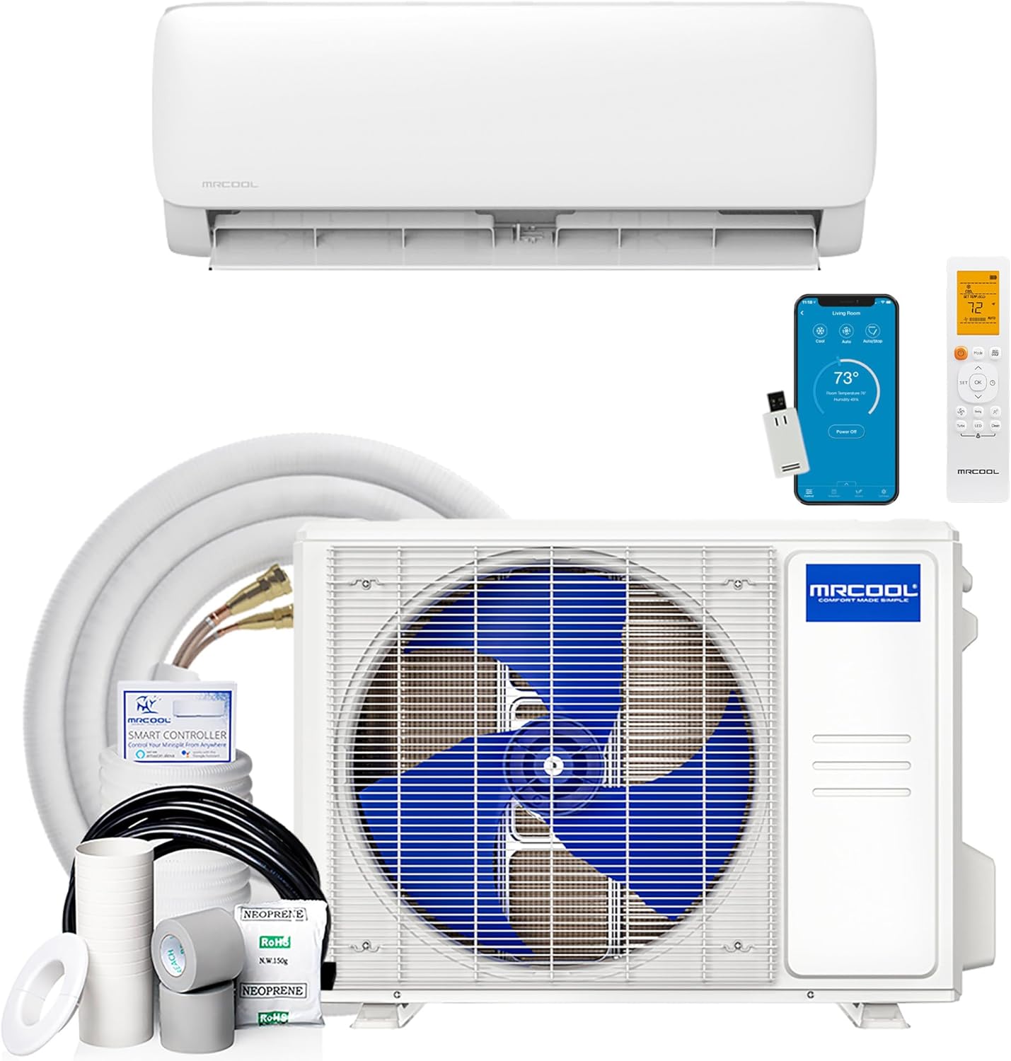 MRCOOL 18000 BTU 230V Ductless Inverter Mini Split Air Conditioner & Heat Pump System, Easy Pro Series - Wall-Mounted AC Unit w/ Heating and Cooling for Home, Office & Commercial Space