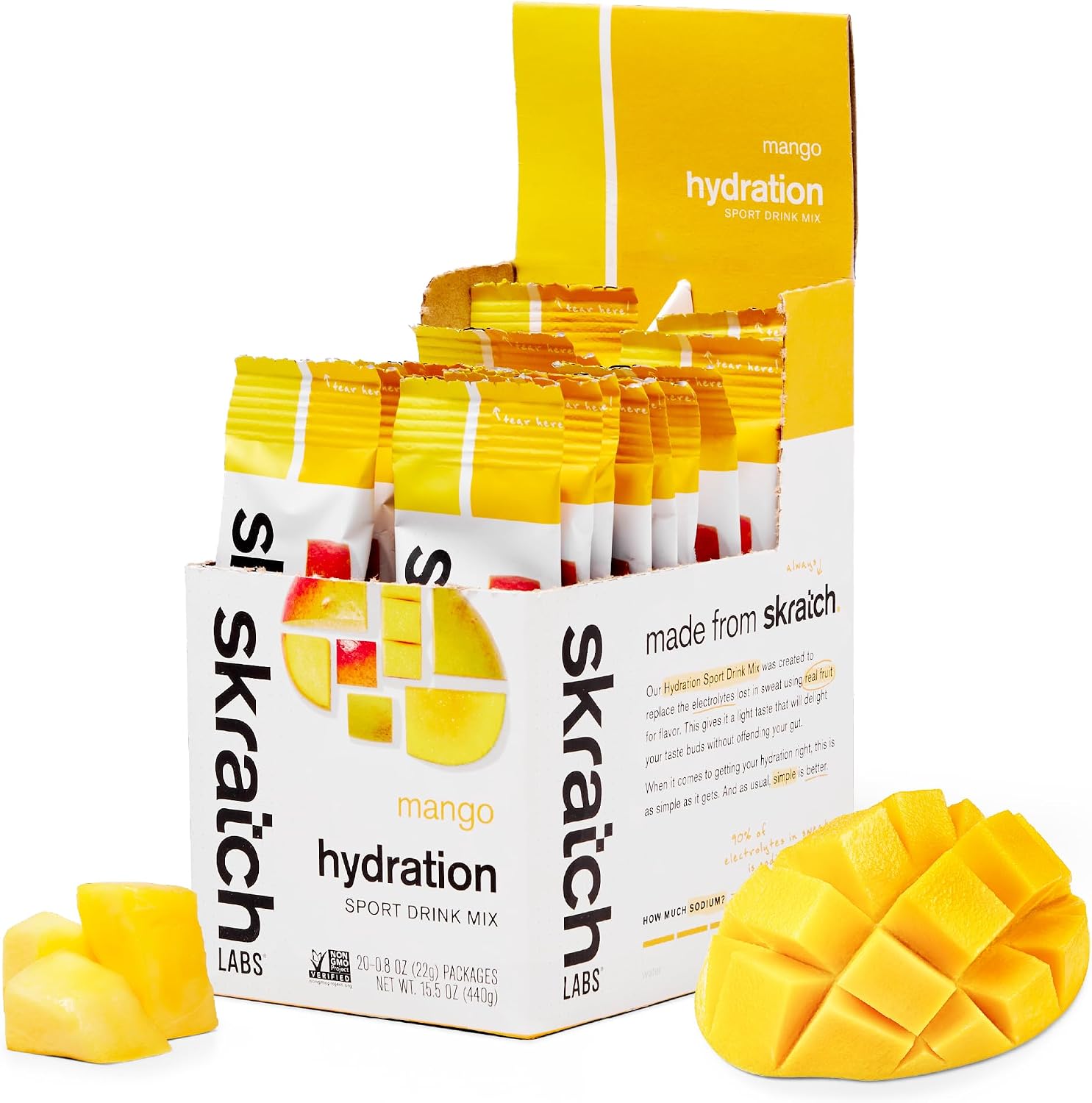 Skratch Labs Hydration Sports Drink Mix, Electrolyte Powder, Mango, 20 Pack