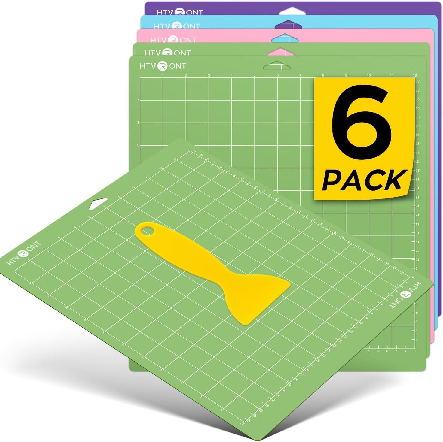 HTVRONT Cutting Mats 12"x12", 6 Pcs, Compatible with Cricut Maker/Explore